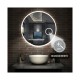 Specchio da Bagno Rotondo con Altoparlante Bluetooth e Disegno Sabbiato Retroilluminato led 20W art. sp261