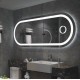 Specchio Bagno Filo Lucido Ovale Retroilluminante led 20W con specchietto cosmetico 20x integrato art. spe48 