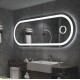 Specchio Bagno Filo Lucido Ovale Retroilluminante led 20W con specchietto cosmetico 20x integrato art. OV13