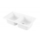 Lavello da incasso 86x50 cm 2 vasche a sinistra in ceramica bianca lucida modello Genius di galassia