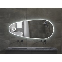 Specchio Bagno Filo Lucido Irregolare Retroilluminante led 20W con specchietto cosmetico 20x  integrato art. spe175 