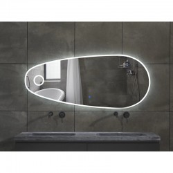Specchio Bagno Filo Lucido Irregolare Retroilluminante led 20W con specchietto cosmetico 20x integrato art.spe46