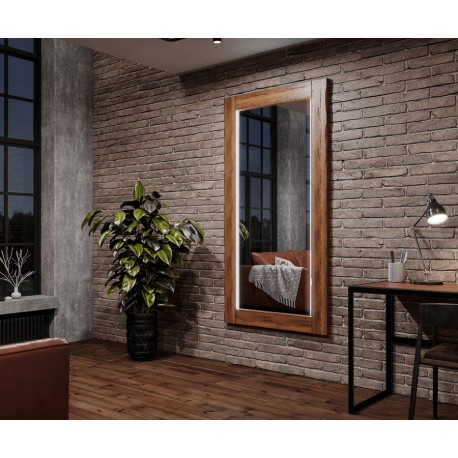 Specchio verticale retroilluminato led 20w su misura con cornice in legno cod.leg13