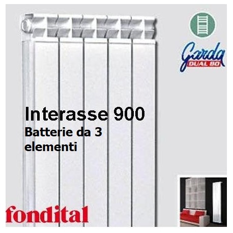 Radiatore in Alluminio Interasse 900 Fondital garda dual80 batteria da 3 elementi