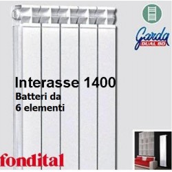 Radiatore in Alluminio Interasse 1400 Fondital garda dual80 batteria da 6 elementi