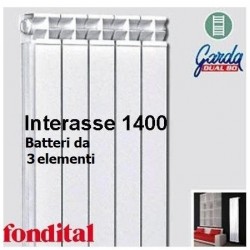 Radiatore in Alluminio Interasse 1400 Fondital garda dual80 batteria da 3 elementi