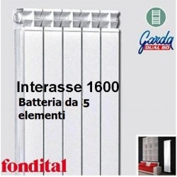 Radiatore in Alluminio Interasse 1600 Fondital Garda Dual80 Batteria Da 5 Elementi