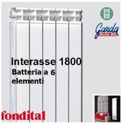 Radiatore in Alluminio Interasse 1800 fondital garda dual80 batteria da 6 elementi