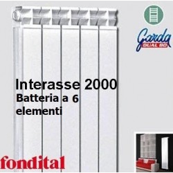 Radiatore in Alluminio Interasse 2000 fondital garda dual80 batteria da 6 elementi