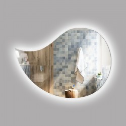Su Misura Specchio da Bagno Filo Lucido Retroilluminate led 20W con pulsante touch integrato art. goccia slim