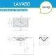 Lavabo consolle installazione sospesa/soprapiano 75x 45 cm Ergo marca Galassia