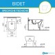 Sanitari Vitra ROUND Filomuro Vaso senza brida (sistema rimfree) + Bidet in Ceramica Bianco Lucido
