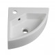 Lavabo ad angolo 49 larghezza x 35 profondità cm in ceramica bianca lucida installazione sospesa modello York