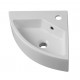 Lavabo ad angolo 49 larghezza x 35 profondità cm in ceramica bianca lucida installazione sospesa modello York