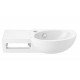 Lavabo a parete sospeso con portasciugamani integrato 63 larghezza x 28,5 profondità cm. in ceramica bianca lucida