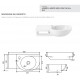 Lavabo a parete con portasciugamani integrato 63 larghezza x 28,5 profondità cm. in ceramica bianca lucida