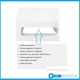 Lavabo a parete con portasciugamani integrato 63 larghezza x 28,5 profondità cm. in ceramica bianca lucida