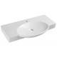 Lavabo a parete 84,5 larghezza x 47,5 profondità cm in ceramica bianca lucida modello d48
