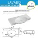 Lavabo a parete 84,5 larghezza x 47,5 profondità cm in ceramica bianca lucida modello d48