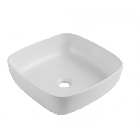 Lavabo da appoggio 40,5 larghezza x 40 profondità cm. in ceramica bianca opaca dello d55