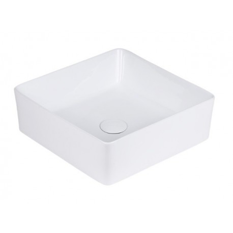 Lavabo da appoggio 39 larghezza x 39 profondità cm. in ceramica bianca opaca modello d81