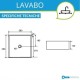 Lavabo da appoggio 39 larghezza x 39 profondità cm. in ceramica bianca opaca modello d81