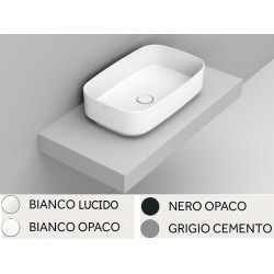 Lavabo da appoggio ovale larghezza 62 x profondità 38 cm. in ceramica modello noemi di Dolomite