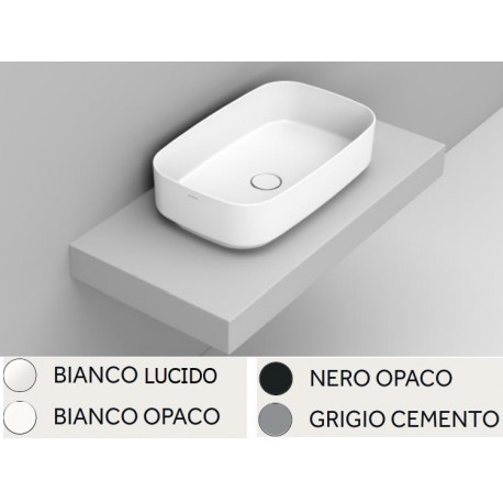 Lavabo da appoggio ovale larghezza 62 x profondità 38 cm. in ceramica modello noemi di Dolomite