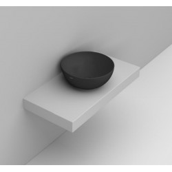 Lavabo da appoggio diam. 44 cm. in ceramica nero opaca modello noemi di Dolomite