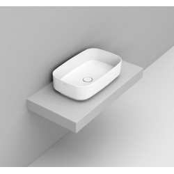 Lavabo da appoggio ovale larghezza 62 x profondità 38 cm. in ceramica bianca lucida modello noemi di Dolomite