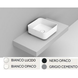 Lavabo da appoggio quadro 40x40 cm. in ceramica modello noemi di Dolomite