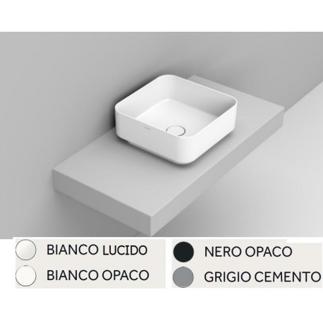 Lavabo da appoggio quadro 40x40 cm. in ceramica modello noemi di Dolomite