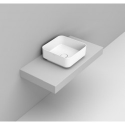 Lavabo da appoggio quadro 40x40 cm. in ceramica bianca lucida modello noemi di Dolomite