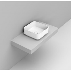 Lavabo da appoggio quadro 40x40 cm. in ceramica bianca opaca modello noemi di Dolomite