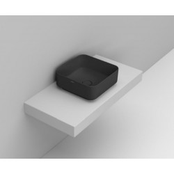 Lavabo da appoggio quadro 40x40 cm. in ceramica nero opaco modello noemi di Dolomite