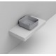 Lavabo da appoggio quadro 40x40 cm. in ceramica grigio cemento modello noemi di Dolomite