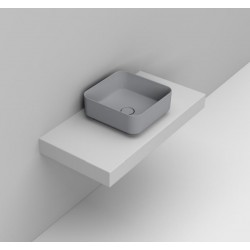 Lavabo da appoggio quadro 40x40 cm. in ceramica grigio cemento modello noemi di Dolomite