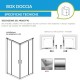 Box doccia angolare cristallo 6 mm. grigio fumè profilo cromo lucido altezza 190 cm. art. dian21