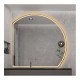 Su Misura Specchio Semicircolare da Bagno Retroilluminante led 20W con disegno sabbiato art.Ovo13 + pulsante touch integrato