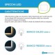Su Misura Specchio Semicircolare da Bagno Retroilluminante led 20W con disegno sabbiato art.Ovo13 + pulsante touch integrato