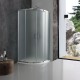 Box Doccia Semicircolare Misura 80x80 cm Cristallo Satinato 6 mm. Profili Cromo Altezza 185 cm (cod.OM6)