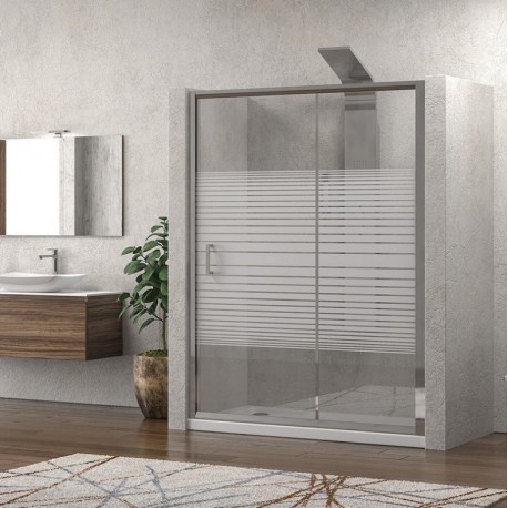 Box Doccia Scorrevole Cristallo Serigrafato 6 mm Trattamento Anticalcare Altezza 190 cm