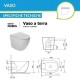 Sanitari NUBES Filomuro Vaso senza brida (sistema rimfree) + Bidet in Ceramica Bianca Lucida