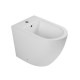 Sanitari NUBES Filomuro Vaso senza brida (sistema rimfree) + Bidet in Ceramica Bianca Lucida