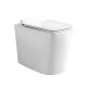 Sanitari PLUMA Filomuro Vaso senza brida (sistema rimfree) + Bidet in Ceramica Bianca Lucida