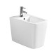 Sanitari PLUMA Filomuro Vaso senza brida (sistema rimfree) + Bidet in Ceramica Bianca Lucida