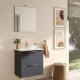 Mobile da bagno Ruby sospeso da 60 cm antracite con specchio lampada led