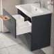 Mobile da bagno Ruby sospeso da 60 cm antracite con specchio lampada led