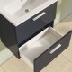 Mobile da bagno Ruby sospeso da 60 cm antracite con specchio lampada led