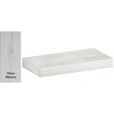 Mensola per lavabo Larghezza 96 x Profondità 46  x Altezza 10 cm in finitura olmo bianco per lavabi d'appoggio